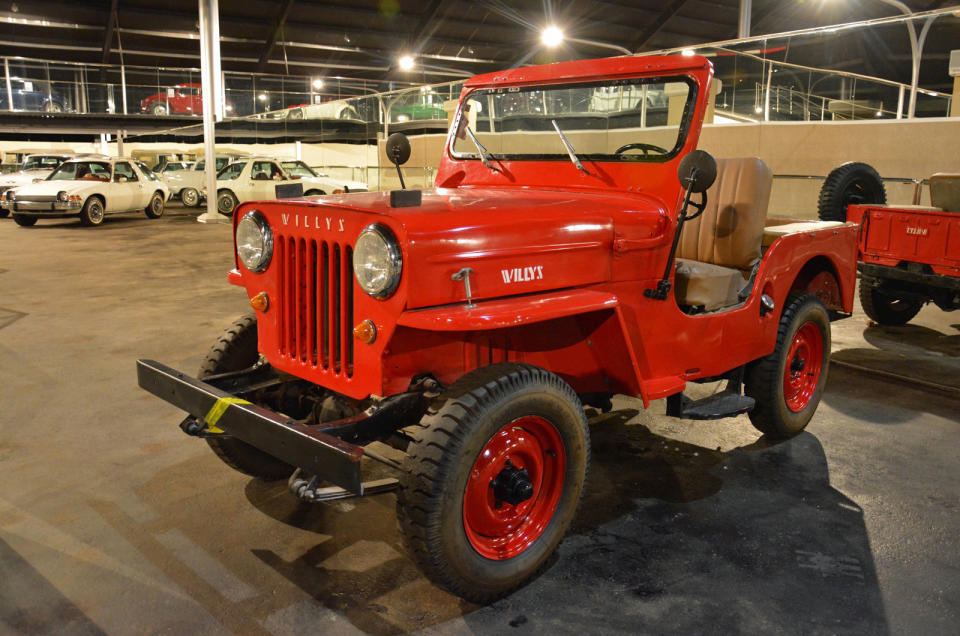 <p>The dust on this Willys Jeep reveals it hasn’t moved for a while. It’s parked along with other American cars (including an AMC Pacer and a Checker Marathon) on a row of the museum that’s mostly empty. The Sheikh still has space to <strong>expand his collection</strong>.</p>