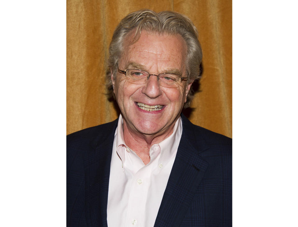 FILE - TV talk show host Jerry Springer attends the premiere of the Discovery Channel's "Klondike" Jan. 16, 2014, in New York. Journalism history has many examples of meaningful internal protests. A Chicago TV news anchor quit to protest her station's hiring of talk show host Springer as a commentator. (Photo by Charles Sykes/Invision/AP, File)