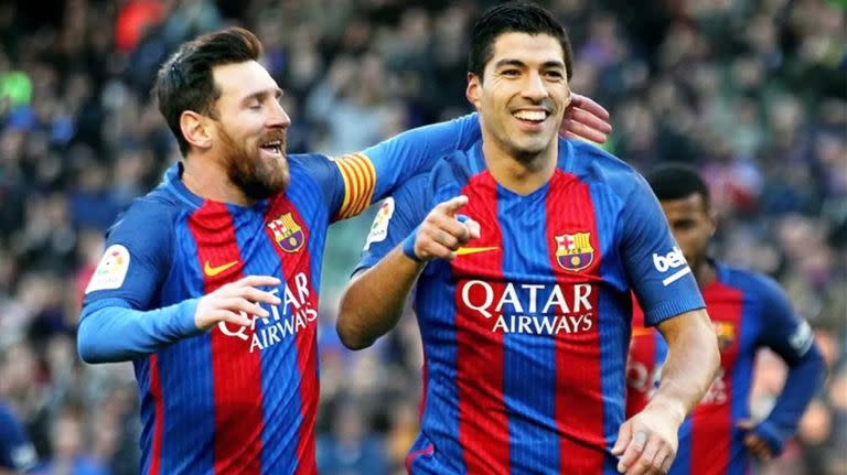 Luis Suarez y Lionel Messi en FC Barcelona