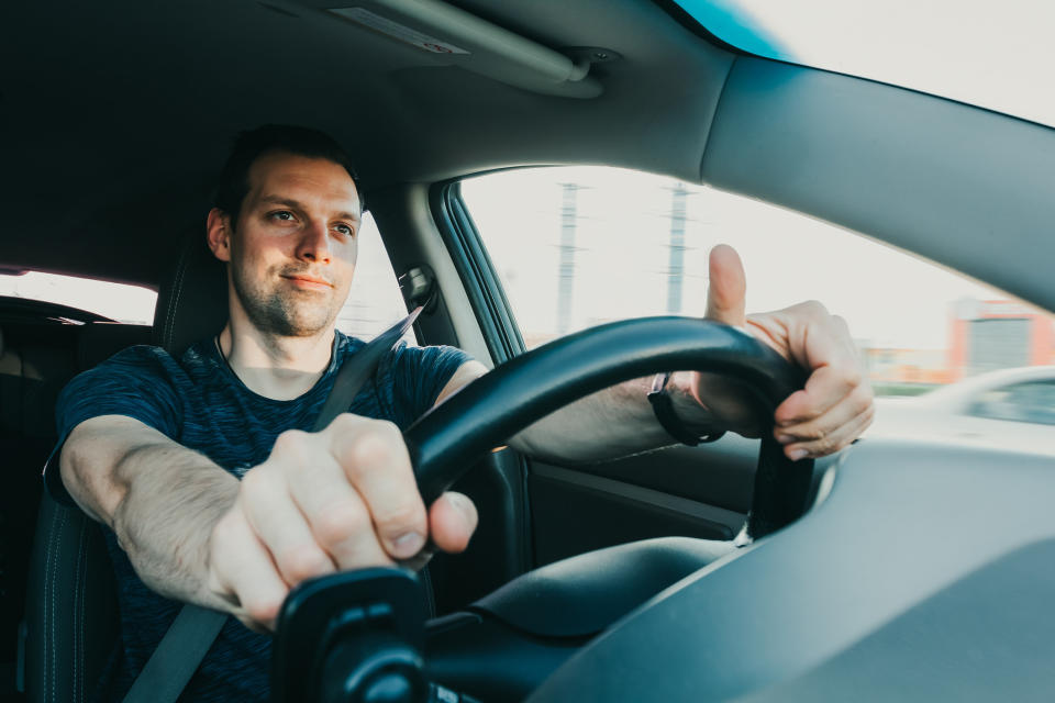 A man driving