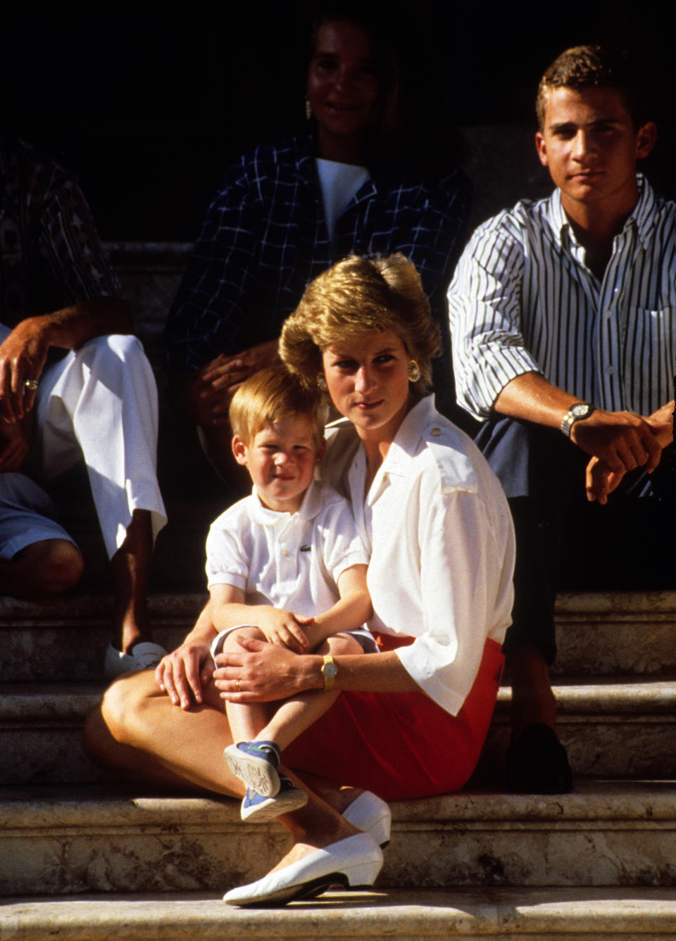 Harry and his mom on holiday in Spain in 1988