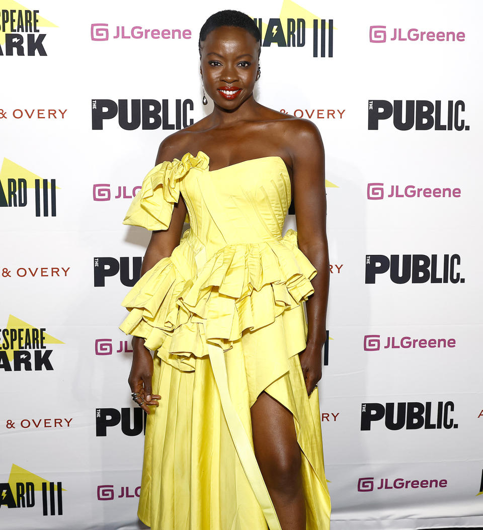 <p>Danai Gurira stuns at the opening night of <em>Richard III,</em> a production of The Public Theater's Shakespeare in the Park, in N.Y.C.'s Central Park on June 30. </p>