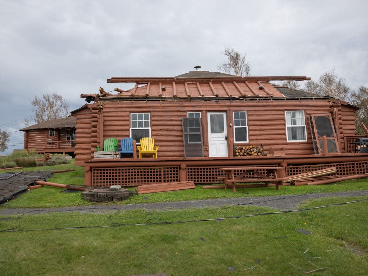 Pictou Lodge suffered extensive damage, with roofs blown off and power lines downed during Hurricane Fiona. (Robert Short/CBC - image credit)