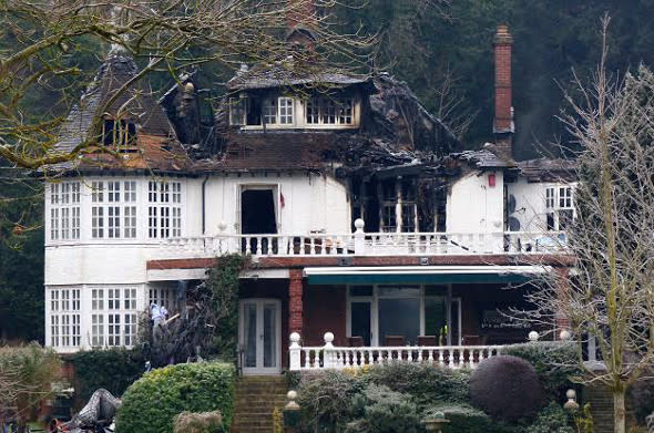 The Caversham house after the fire