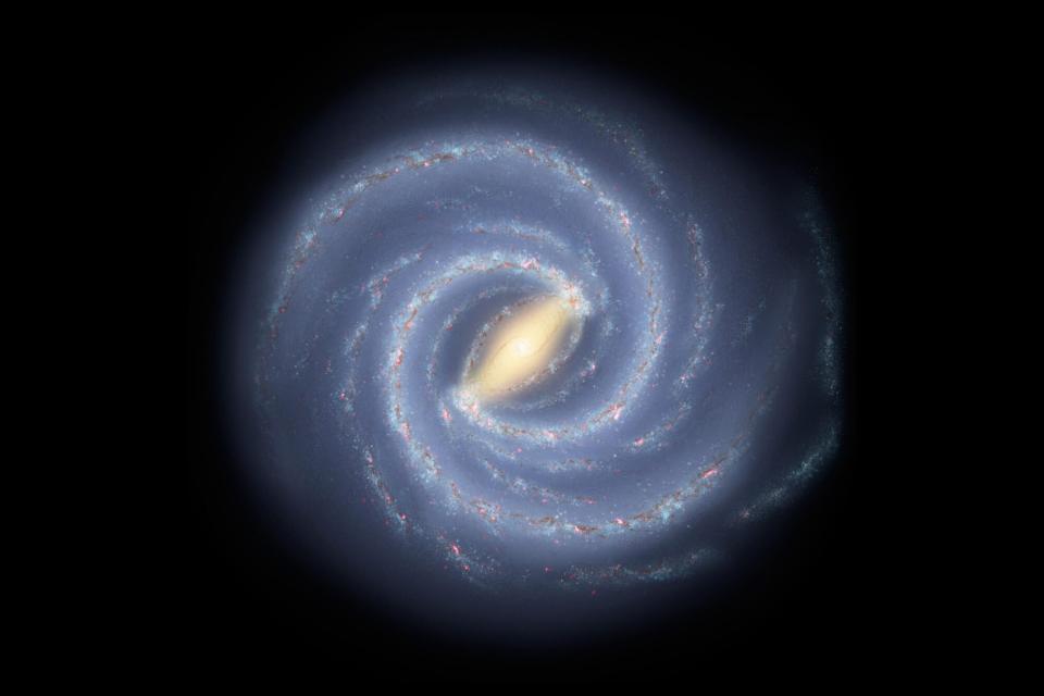 full view of milky way galaxy from NASA's Spitzer Space Telescope