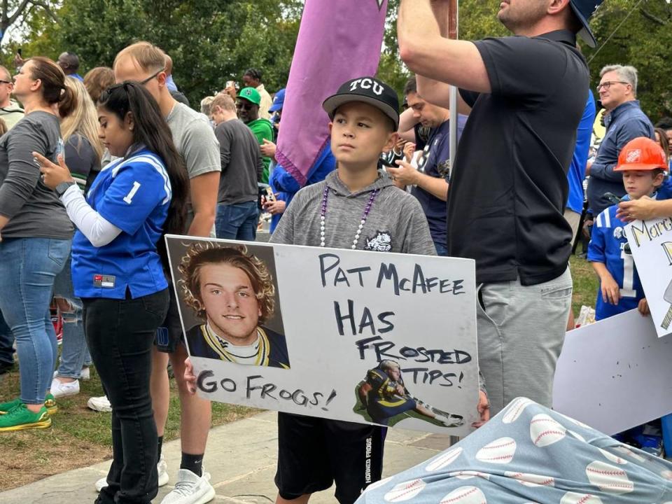 Signs from College Football Gameday before Duke hosts Notre Dame.