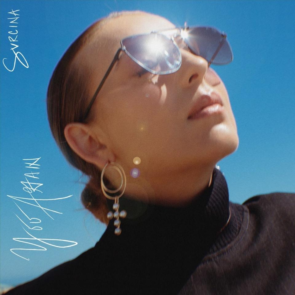 Single cover for "You Again" by Svrcina showing a close-up of Svrcina wearing sunglasses