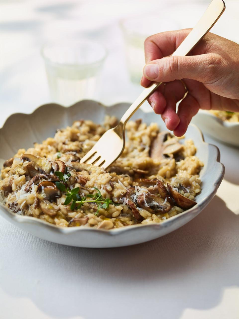 With mushrooms, garlic and herbs, this tasty risotto is an ideal supper on chilly nights (Dan Jones/PA)