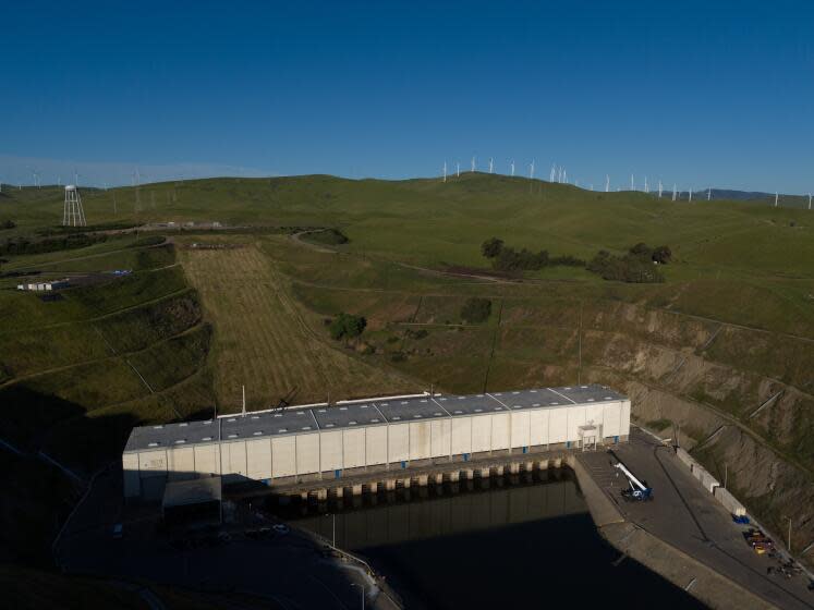 BYRON, CA APRIL 18, 2024 - Morniing light bathes the Banks pumping plant on Thursday, April 18, 2024 in Byron, Calif. (Paul Kuroda / For The Times)