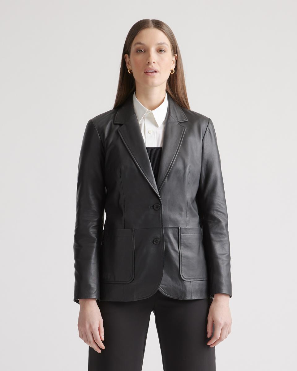 <p><a href="https://go.redirectingat.com?id=74968X1596630&url=https%3A%2F%2Fwww.quince.com%2Fwomen%2Fwomen-s-100-leather-blazer&sref=https%3A%2F%2Fwww.townandcountrymag.com%2Fstyle%2Ffashion-trends%2Fg61145097%2Fquince-insider-sale-june-2024%2F" rel="nofollow noopener" target="_blank" data-ylk="slk:Shop Now;elm:context_link;itc:0;sec:content-canvas" class="link ">Shop Now</a></p><p>100% Leather Blazer</p><p>quince.com</p>