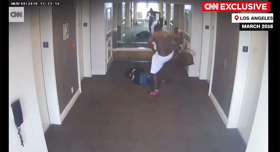 Disturbing surveillance video shows Sean “Diddy” Combs beating and dragging Cassie Venture in a hotel hallway in 2016. CNN