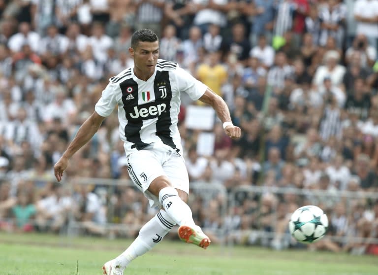 Cristiano Ronaldo makes his competitive debut for Juventus at the Allianz Stadium against Lazio