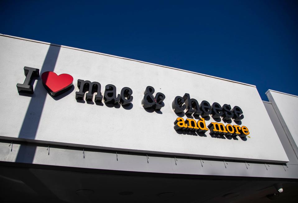 The storefront of I Heart Mac & Cheese is seen at 190 S. Indian Canyon Drive in Palm Springs, Calif., Tuesday, June 28, 2022. 