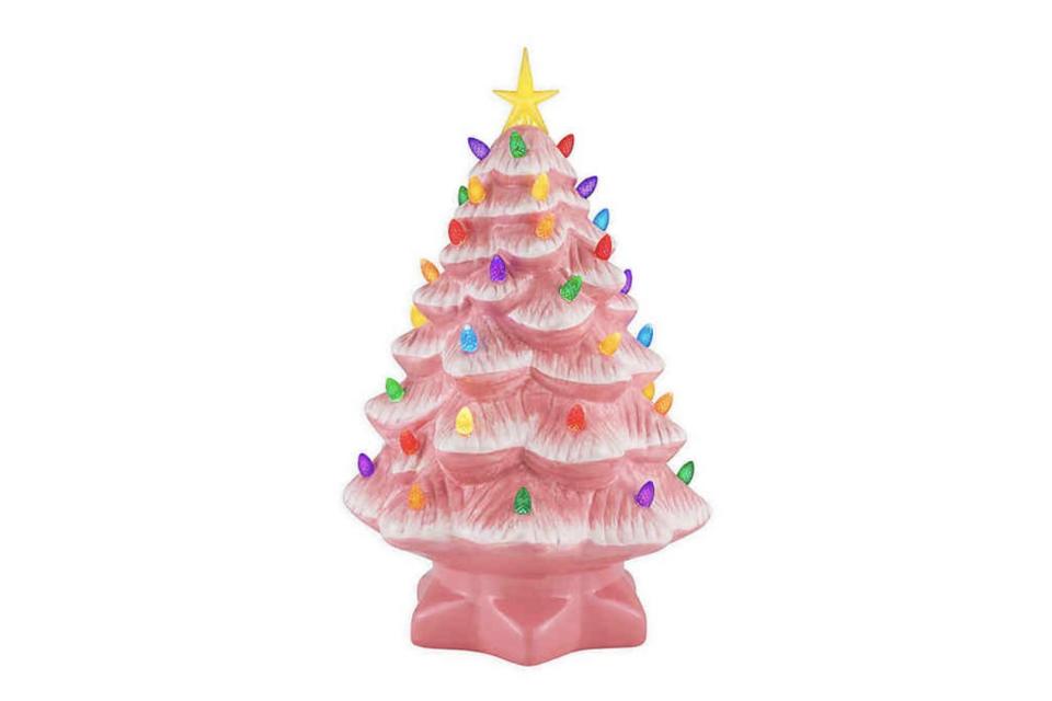 Mr. Christmas 14-Inch Nostalgic Ceramic Christmas Tree in Pink