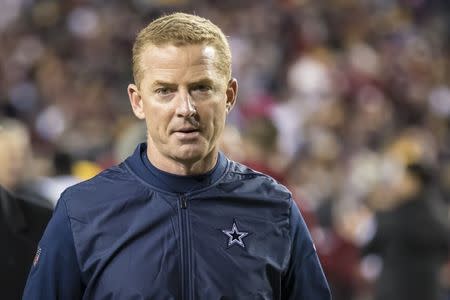 FILE PHOTO: Oct 21, 2018; Landover, MD, USA; Dallas Cowboys head coach Jason Garrett looks on after the game against the Washington Redskins at FedEx Field. Mandatory Credit: Scott Taetsch-USA TODAY Sports