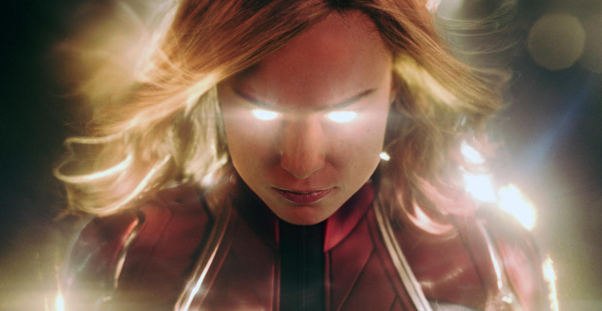 Brie Larson powers up in 'Captain Marvel' (Photo: Walt Disney Studios Motion Pictures / ? Marvel / courtesy Everett Collection)