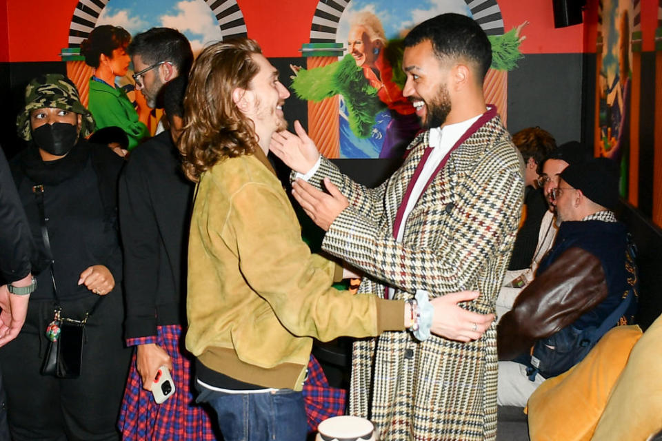 Austin Abrams and Justice Smith at the Variety and Golden Globes Party at Sundance Film Festival, Presented by Adobe held on January 19, 2024 in Park City, Utah. (Photo by Casey Flanigan/Variety via Getty Images)