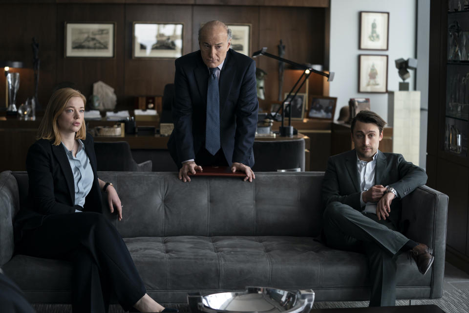 Sarah Snook, Peter Friedman, and Kieran Culkin in <i>Succession</i><span class="copyright">Macall Polay—HBO</span>