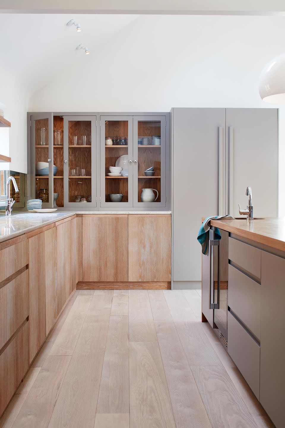 grey kitchen ideas grey with wood