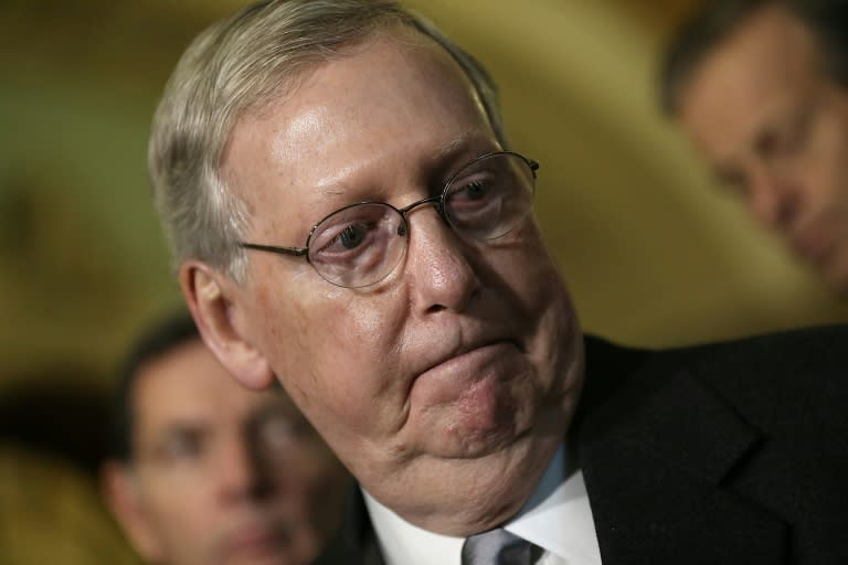 Senate Majority Leader Mitch McConnell, pictured December 1, 2015, is a lawmaker from the coal-producing state of Kentucy, and was among Republicans voting for the Senate version of a measure to kill White House regulations limiting greenhouse gases