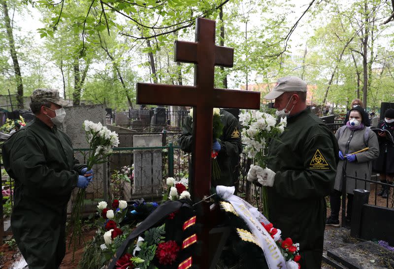 Orthodox deacon Andrei Molchanov's funeral, who died after contracting the coronavirus disease (COVID-19), in Moscow