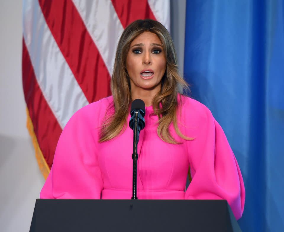 Melania's dress - and not her speech - stole the show. Photo: Getty