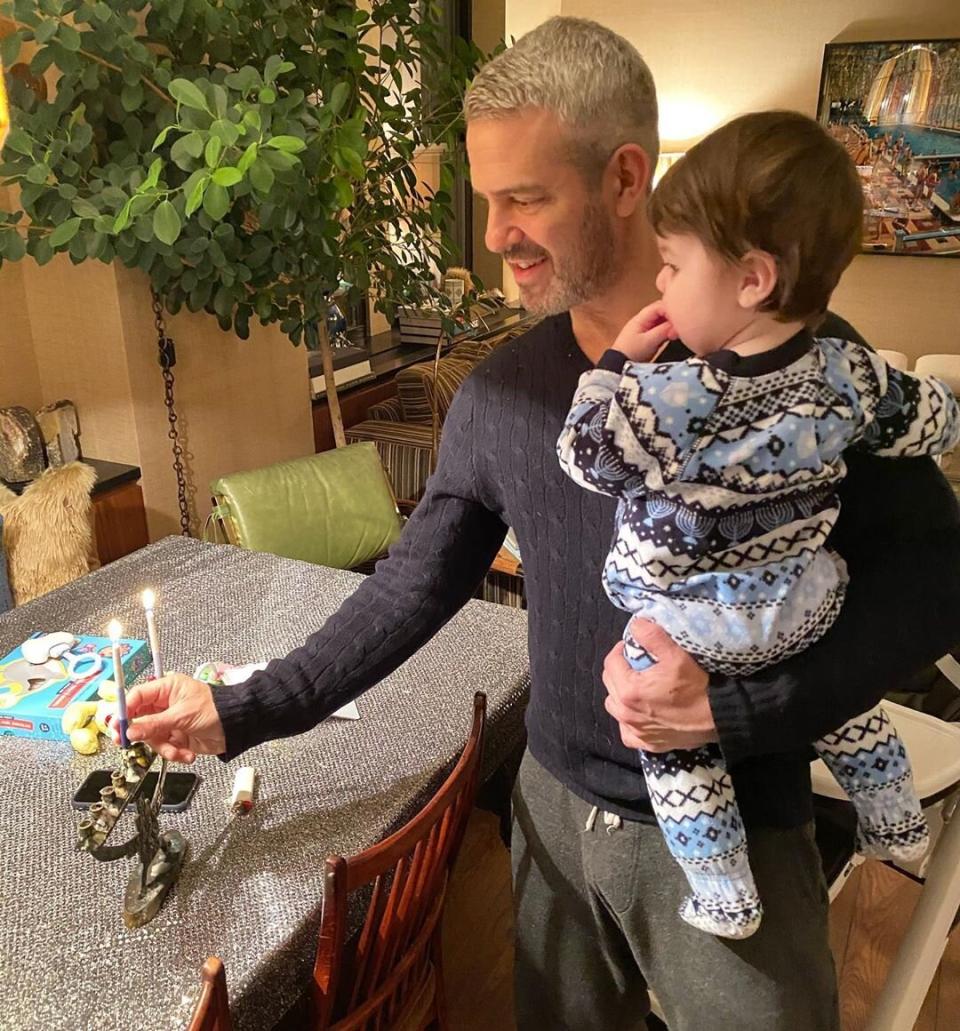 The Cohen boys <a href="https://www.instagram.com/p/B6ZVlyYB3ay/" rel="nofollow noopener" target="_blank" data-ylk="slk:celebrated Ben's first Hanukkah;elm:context_link;itc:0;sec:content-canvas" class="link ">celebrated Ben's first Hanukkah</a> together, lighting their menorah at home.