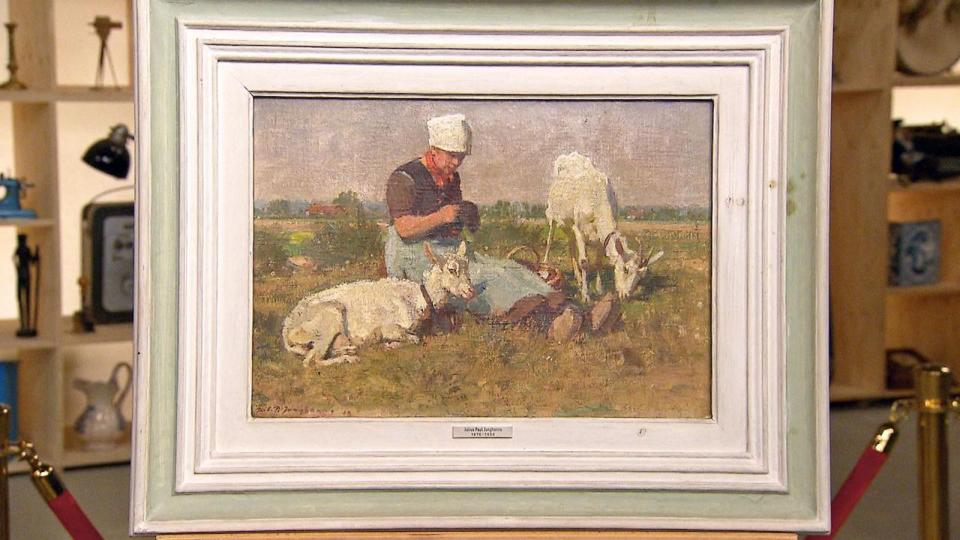 Mann der auf Ziegen startt: Ein Gemälde von Julius Paul Junghanns aus dem Jahr 1938 sackte mit 700 Euro mehr als den Schätzpreis ein.