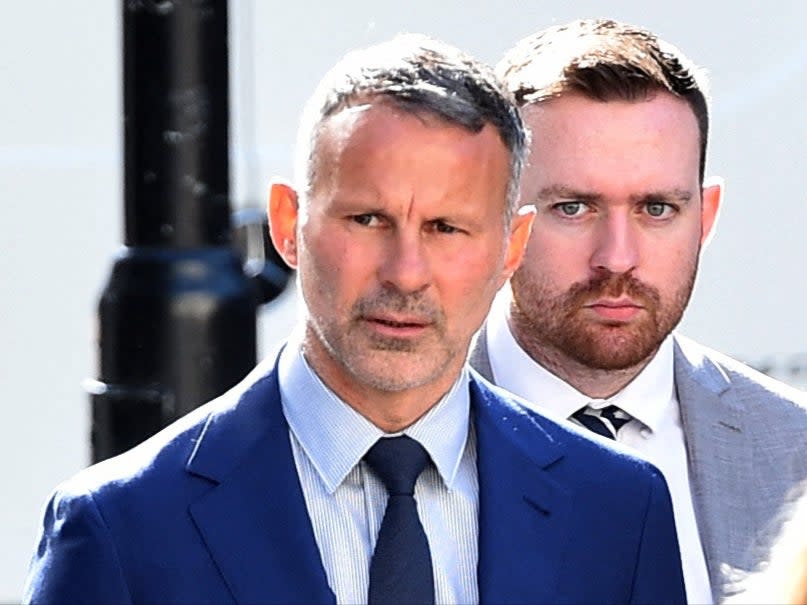 Former Manchester United footballer Ryan Giggs arrives at Manchester Crown Court on Friday 12 August 2022 (Peter Powell/Reuters)