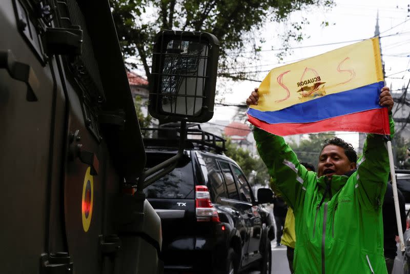 Security forces carry operation of transferring former Ecuador Vice President Jorge Glas from the Flagrancy Unit, in Quito