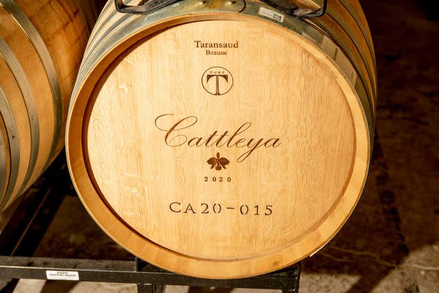 <p>Cayce Clifford</p> A Cattleya wine barrel.