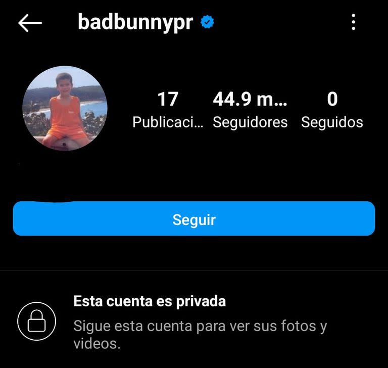 La cuenta de Instagram de Bad Bunny quedó privada pero con casi 50 millones de seguidores