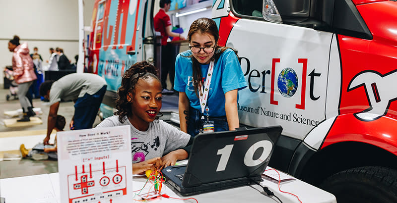 The Perot Museum’s TECH Truck takes the science museum experience out into the community, a way for kids to get their hands on STEM experience, even when school field trips aren’t happening. (Courtesy of Perot Museum of Nature and Science)