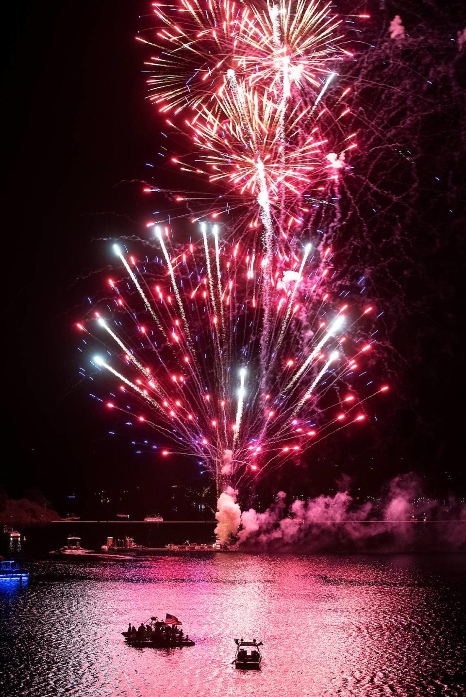 Independence Day fireworks at Don Pedro Reservoir, in La Grange Calif., Saturday, June 29, 2019.