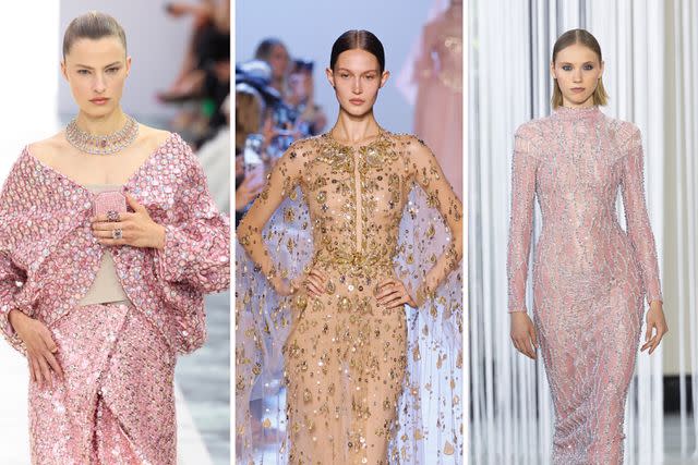 <p>Getty Images</p> From left: Fendi, Elie Saab, Tony Ward.