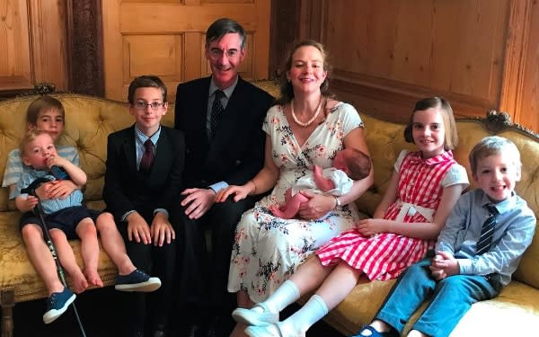 Jacob Rees-Mogg poses with his family - Instagram/@jacob_rees_mogg