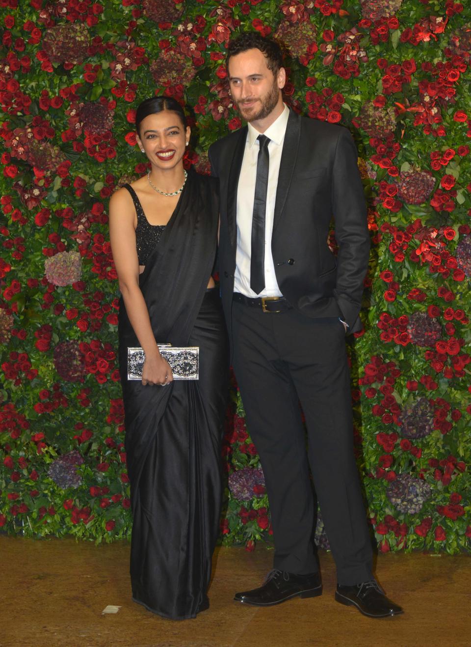 MUMBAI, MAHARASHTRA-DECEMBER 01: Radhika Apte and Benedict Taylor at Ranveer Singh and Deepika Padukones reception in Mumbai. (Photo by Milind Shelte/The India Today Group via Getty Images)