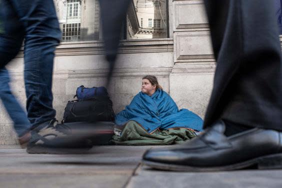 Cat Thorne, a homeless women in central London (Daniel Hambury/@stellapicsltd)