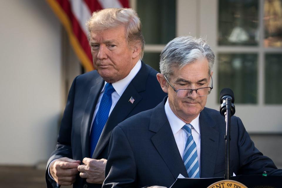 <span class="caption">Trump slammed Fed Chair Jerome Powell repeatedly in 2019 over interest rate policy.</span> <span class="attribution"><span class="source">Drew Angerer/Getty Images</span></span>