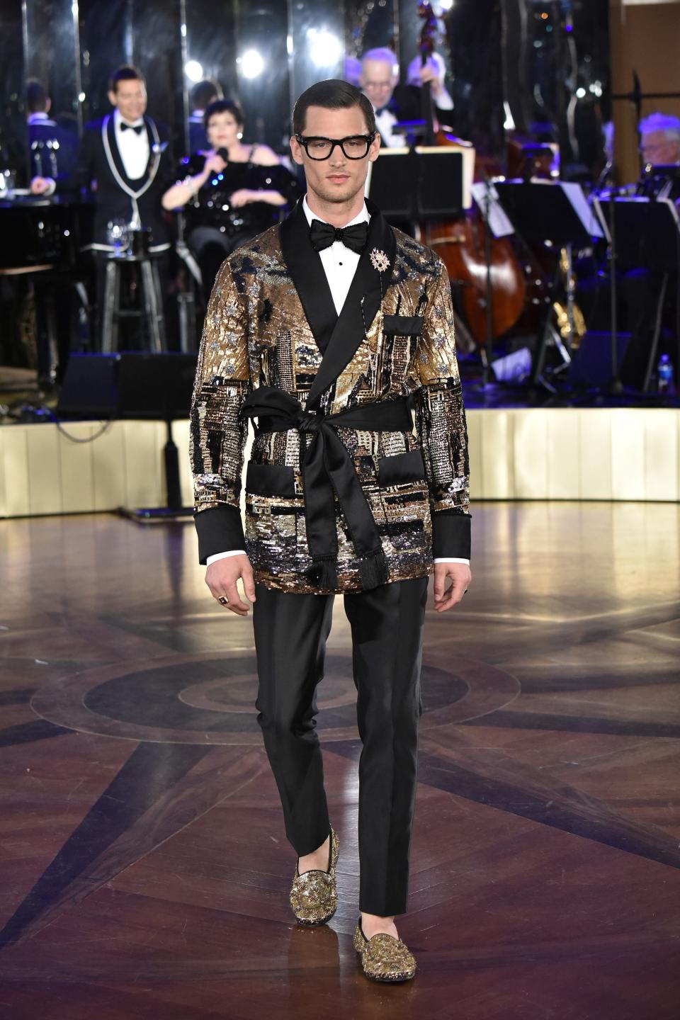 Dolce & Gabbana presented their Alta Sartoria menswear to a crowd that included Nick Jonas, Trevor Noah, and Steve Harvey.