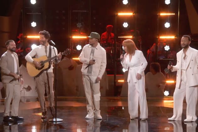 Dan + Shay, Chance the Rapper, Reba McEntire, John Legend on 'The Voice.' - Credit: YouTube/The Voice