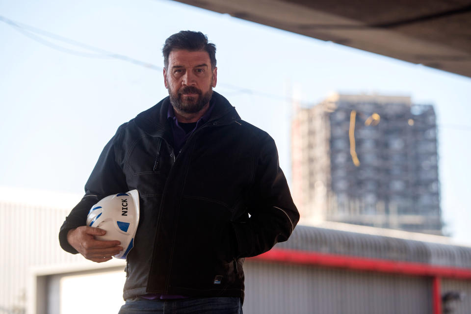 EMBARGOED TO 1200 MONDAY MARCH 26 BBC's DIY SOS Nick Knowles on the site of a brand new multi-use community space and gym that his team are building for the Grenfell community on a site underneath the A40.