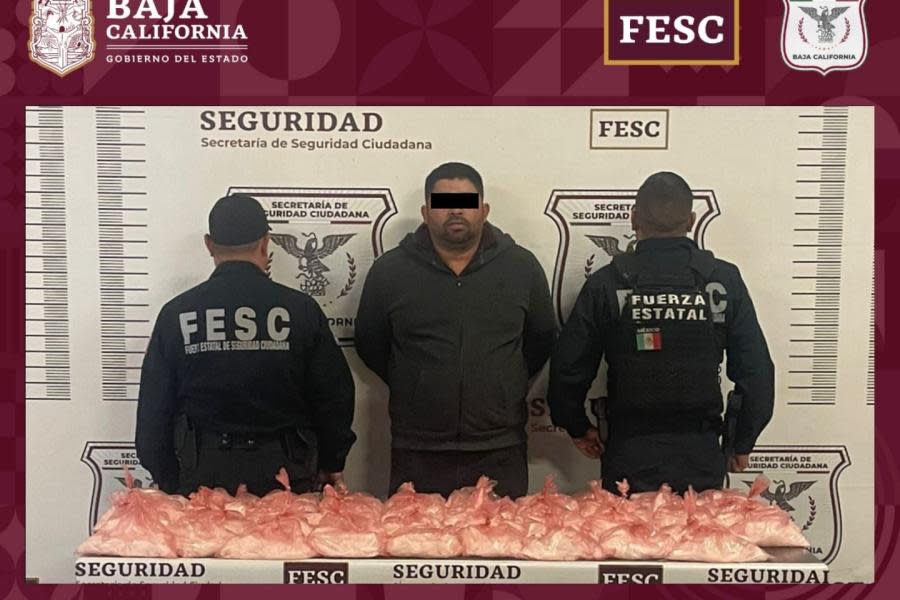 Fuerza Estatal detiene a hombre en posesión de 22 kilos de Metanfetamina en Tijuana