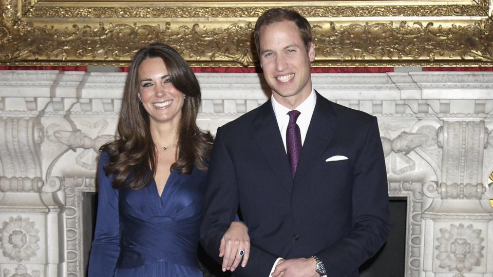 Prince William and Kate Middleton pose for photographs in the State Apartments of St James Palace on November 16, 2010 in London, England. After much speculation, Clarence House today announced the engagement of Prince William to Kate Middleton. The couple will get married in either the Spring or Summer of next year and continue to live in North Wales while Prince William works as an air sea rescue pilot for the RAF. The couple became engaged during a recent holiday in Kenya having been together for eight years.