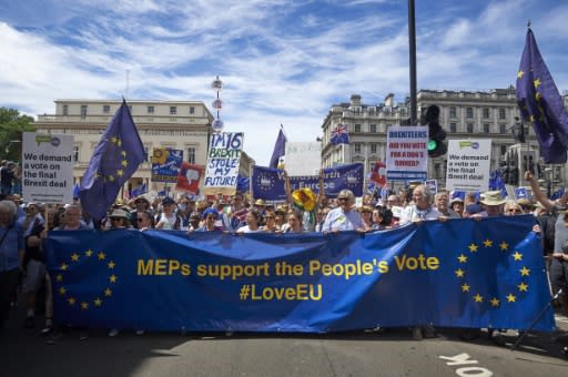 Anti-Brexit campaigners are demanding a "people's vote" on whether to approve any final deal on Britain's divorce from the EU