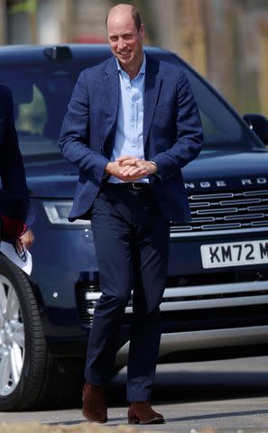 <p>Chris Jackson/Getty Images</p> Prince William visits Nansledan in Cornwall, England