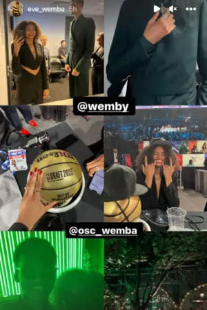 Victor Wembanyama's Sister Eve Wows in Plunging Suit at NBA Draft