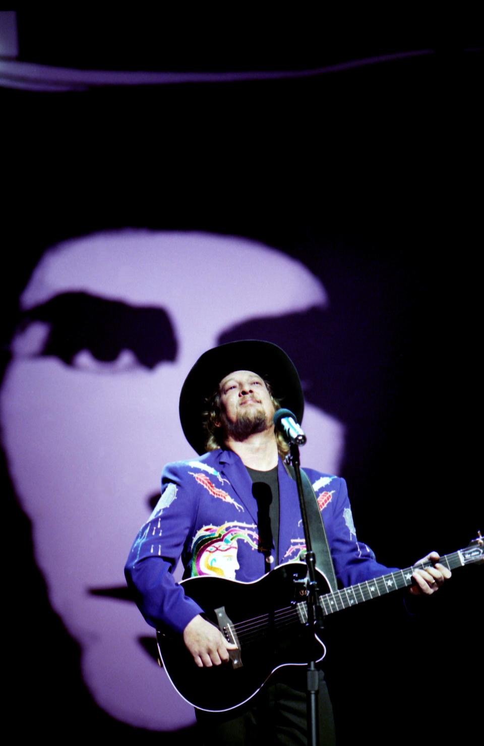 John Anderson performs in the Hank Williams Sr. tribute during the concert-TV taping of "A Country Music Celebration" honoring the CMA's 35th anniversary at the Grand Ole Opry House Jan. 13, 1993. The show will air later in the year as a two-hour CBS special.