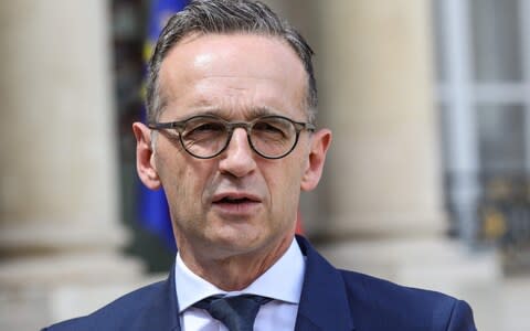 German Foreign Minister Heiko Maas leaves the Elysee presidential palace after attending the weekly Cabinet meeting on June 19, 2019 in Paris - Credit: LUDOVIC MARIN/AFP