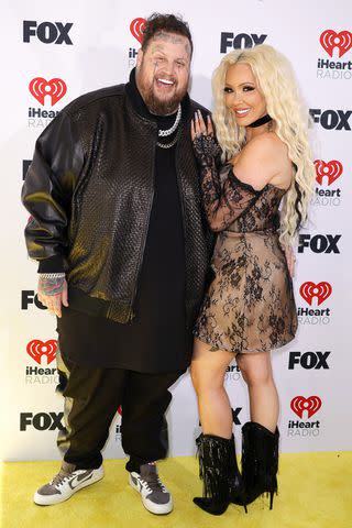 <p>Frazer Harrison/Getty </p> Jelly Roll and Bunnie Xo at the iHeartRadio Music Awards in Hollywood on April 1, 2024